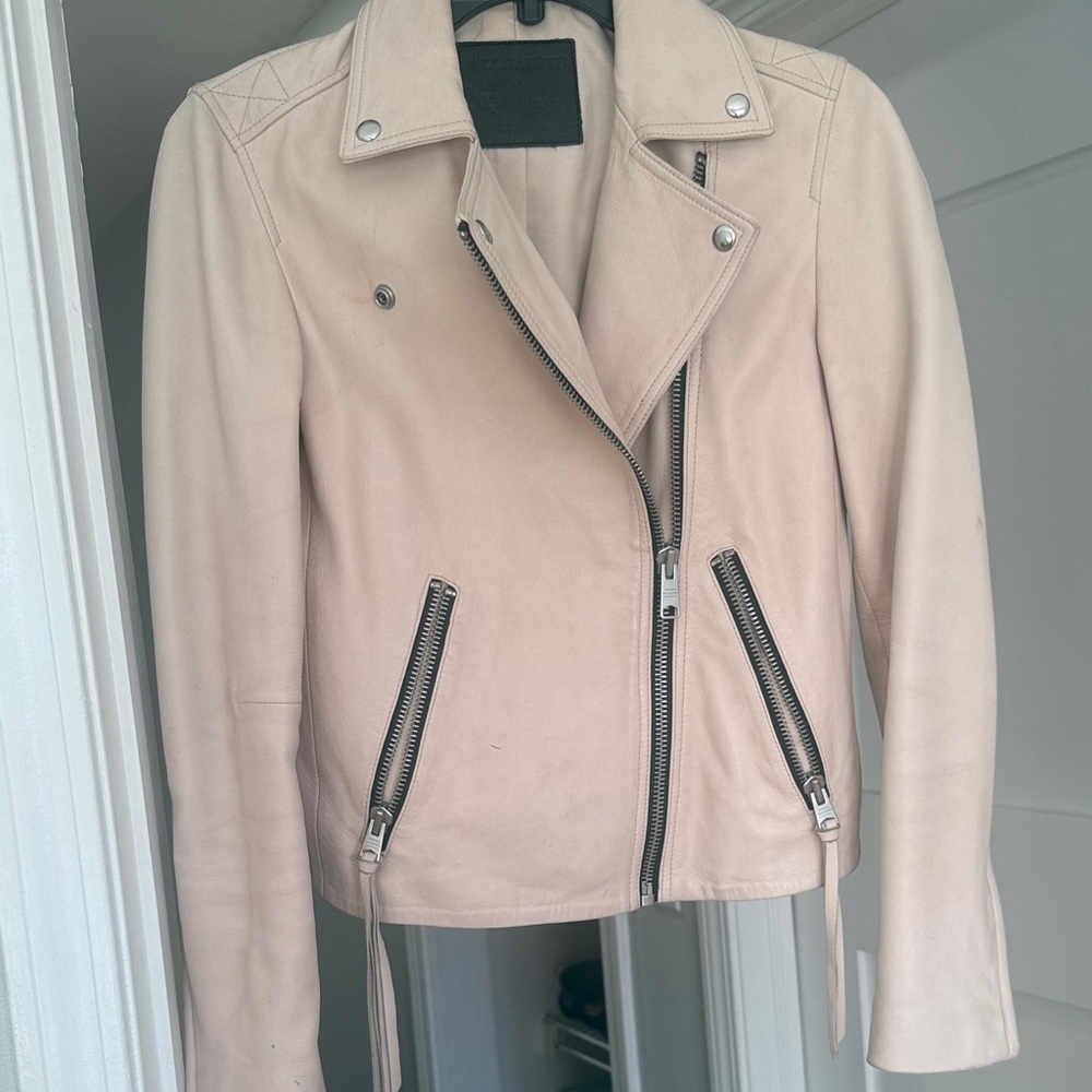 Women's pink all saints Leather Jacket